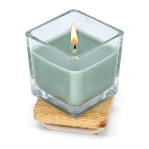 Chakra Kerze auf pflanzlicher Basis im Glasgefäß Olivgrün | ohne Werbeanbringung | Nicht verfügbar | Nicht verfügbar