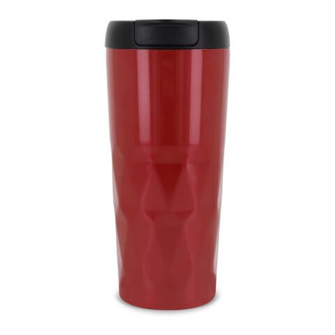 Isolierbecher Diamantenmuster 450ml Rot Weiß