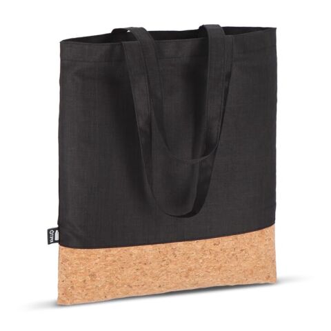 Tragetasche R-PET &amp; Kork 35 x 40cm Schwarz | ohne Werbeanbringung | Nicht verfügbar | Nicht verfügbar