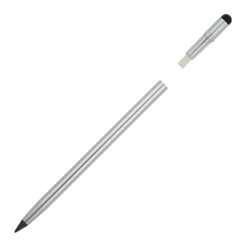 Langlebiger Aluminiumbleistift mit Radiergummi Silber | Digitaldruck | Schaft | 95 mm x 5 mm | Nicht verfügbar