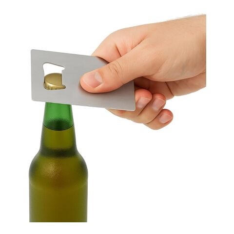 Edelstahl Flaschenöffner in Kreditkartenformat Silber | ohne Werbeanbringung | Nicht verfügbar | Nicht verfügbar