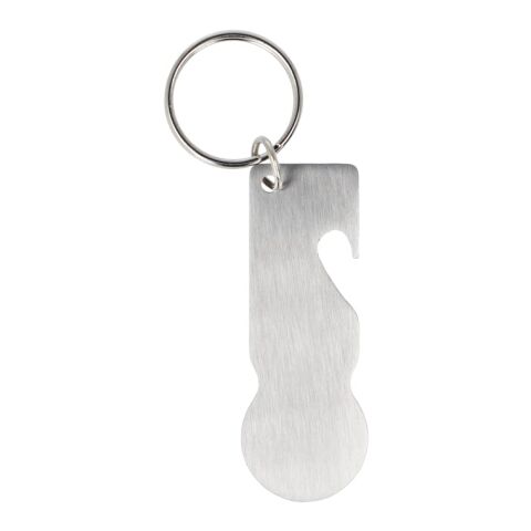 Edelstahl Schlüsselanhänger mit Einkaufswagenlöser Silber | ohne Werbeanbringung | Nicht verfügbar | Nicht verfügbar