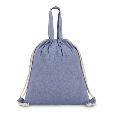Tasche/Beutel mit Kordelzug aus recycelter Baumwolle 38x42cm Blau Weiss | ohne Werbeanbringung | Nicht verfügbar | Nicht verfügbar | Nicht verfügbar