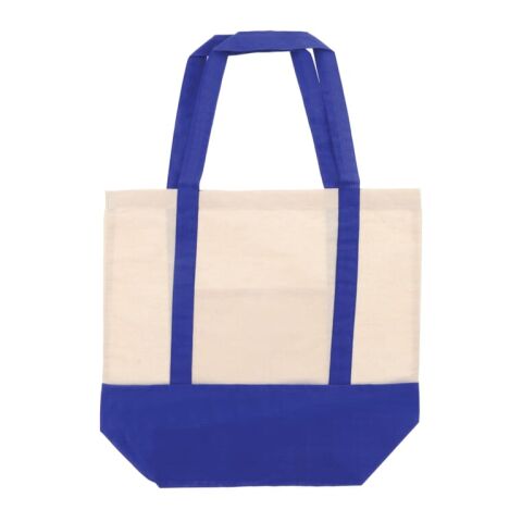 Einkaufstasche aus Baumwolle OEKO-TEX® 140g/m² 40x10x35cm Blau Weiss