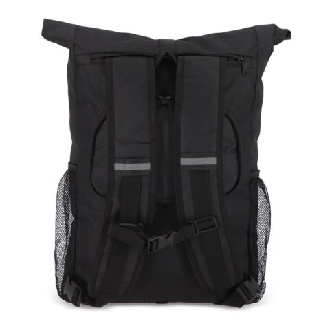 R-PET 600D Rolltop Fahrrad-Rucksack 20L Schwarz | Digitaler Aufkleber | Vorderseite | 120 mm x 170 mm