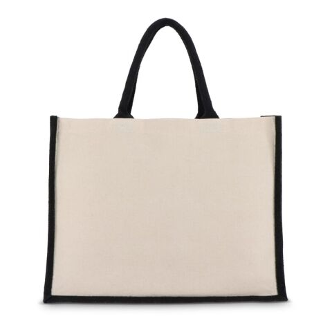 Jute-Baumwolle Tragetasche OEKO-TEX® 42,5 x 19 x 32cm 320g/m² Schwarz | ohne Werbeanbringung | Nicht verfügbar | Nicht verfügbar