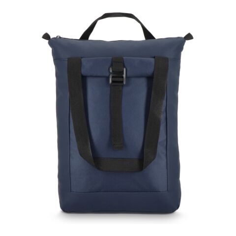 rPET 600D Navi Laptop-Rucksack 36 x 40 x 10 cm blau/schwarz | Digital Transferdruck | Vorderseite | 180 mm x 190 mm