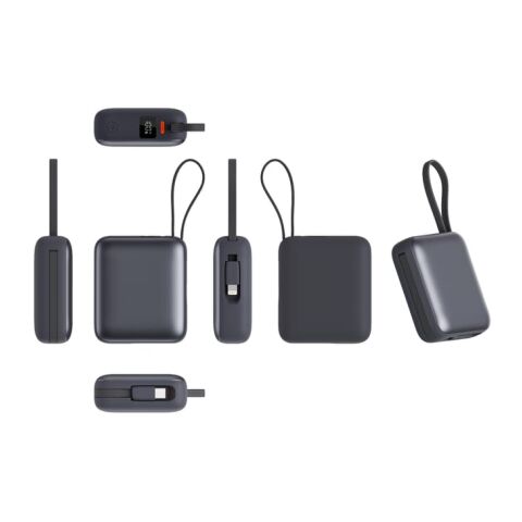 Nova Powerbank 22,5 W Power Delivery mit integrierten Kabeln 10.000 mAh Dunkelgrau
