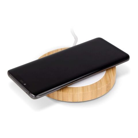 Drahtloses Ladegerät Bambus &amp; RABS 15W Weiss-Natur | ohne Werbeanbringung | Nicht verfügbar | Nicht verfügbar | Nicht verfügbar