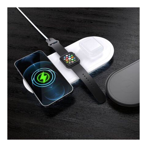 3-in-1 15W Drahtloses Ladegerät für Handys, Apple Watch und AirPods. Weiss
