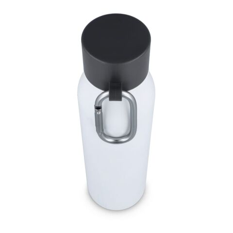 Karabiner mattierte Isolierflasche 600 ml Weiss | ohne Werbeanbringung | Nicht verfügbar | Nicht verfügbar