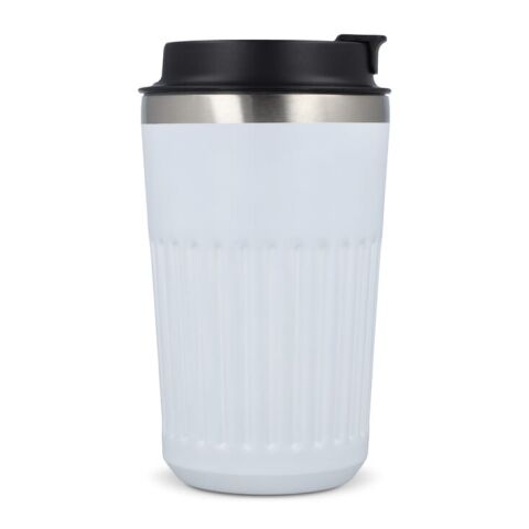 Recycelter Edelstahl-Thermobecher für Kaffee zum Mitnehmen, 400 ml Weiss | ohne Werbeanbringung | Nicht verfügbar | Nicht verfügbar