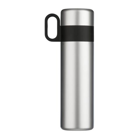Isolierflasche mit Becher 500ml Silber | 1-farbiger UV-Druck | links vom Henkel | 60 mm x 50 mm | Nicht verfügbar