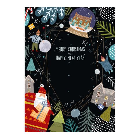 Werbeeinleger Adventskalender - personalisierbares STANDARDMOTIV Digital- oder Offsetdruck | Santa-Rahmen