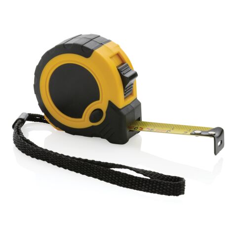 3m/16mm Maßband mit Stop-Taste aus RCS recycelt. Kunststoff gelb-schwarz | ohne Werbeanbringung | Nicht verfügbar | Nicht verfügbar