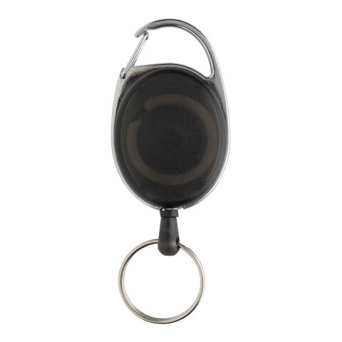 Roller-Clip-Schlüsselanhänger aus RCS recyceltem ABS schwarz | ohne Werbeanbringung | Nicht verfügbar | Nicht verfügbar