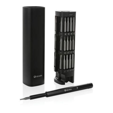 Gear X 56-tlg. Präzisions-Bit-Set aus RCS recyc. Aluminium schwarz | ohne Werbeanbringung | Nicht verfügbar | Nicht verfügbar