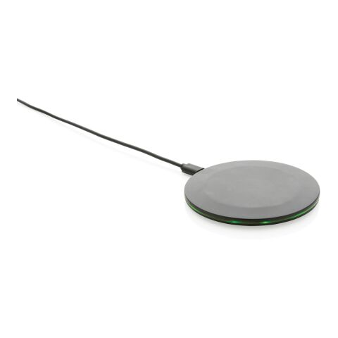 15W-Wireless-Fast-Charger aus recyceltem RCS-Kunststoff schwarz | ohne Werbeanbringung | Nicht verfügbar | Nicht verfügbar