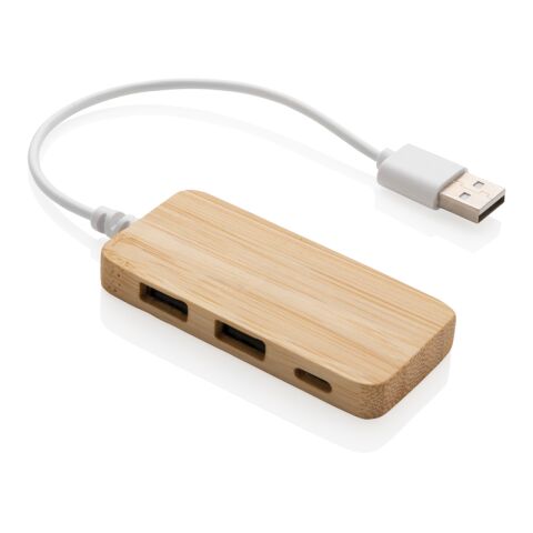 Bambus-Hub mit Type-C braun | ohne Werbeanbringung | Nicht verfügbar | Nicht verfügbar