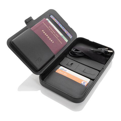 Swiss Peak Travel-Case aus RCS rec. PU mit 3-in-1-Charger schwarz | ohne Werbeanbringung | Nicht verfügbar | Nicht verfügbar