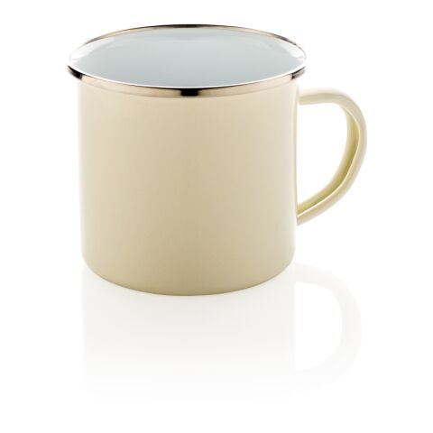 Vintage Emaille Becher weiß | ohne Werbeanbringung | Nicht verfügbar | Nicht verfügbar