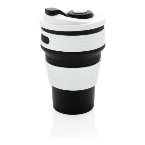 faltbarer Silikon-Becher mit Deckel schwarz | ohne Werbeanbringung | Nicht verfügbar | Nicht verfügbar