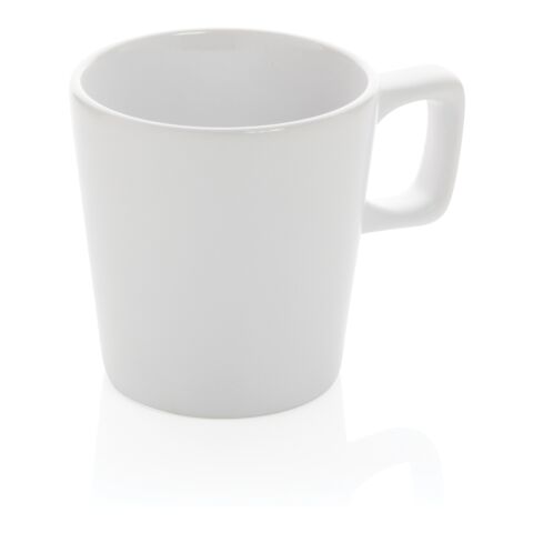 Moderne Keramik Kaffeetasse weiß-weiß | ohne Werbeanbringung | Nicht verfügbar | Nicht verfügbar
