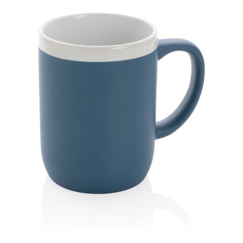 Keramiktasse mit weißem Rand, 300ml blau-weiß | ohne Werbeanbringung | Nicht verfügbar | Nicht verfügbar
