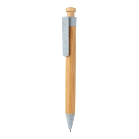 Bambus Stift mit Wheatstraw-Clip blau | ohne Werbeanbringung | Nicht verfügbar | Nicht verfügbar