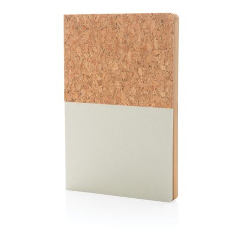 A5 Kork &amp; Kraft Notizbuch grau | ohne Werbeanbringung | Nicht verfügbar | Nicht verfügbar