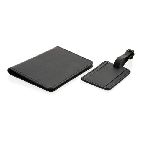 Swiss Peak Reise-Geschenkset aus GRS recyceltem PU schwarz | ohne Werbeanbringung | Nicht verfügbar | Nicht verfügbar