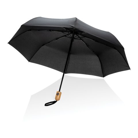 21" Impact AWARE™ RPET 190T Bambus-Schirm autom. open/close schwarz | ohne Werbeanbringung | Nicht verfügbar | Nicht verfügbar