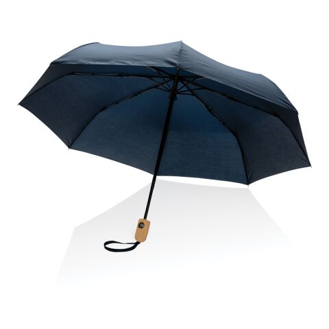 21&quot; Impact AWARE™ RPET 190T Bambus-Schirm autom. open/close marineblau | ohne Werbeanbringung | Nicht verfügbar | Nicht verfügbar