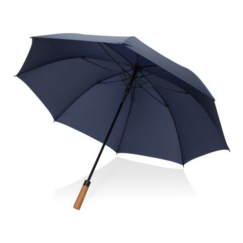 Tony Aware™ RPET 30" Schirm mit auto. Öffnung &amp; Akaziengriff navy blau | ohne Werbeanbringung | Nicht verfügbar | Nicht verfügbar