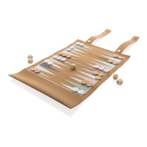Britton faltbares Backgammon und Damespiel Set aus Kork braun | ohne Werbeanbringung | Nicht verfügbar | Nicht verfügbar