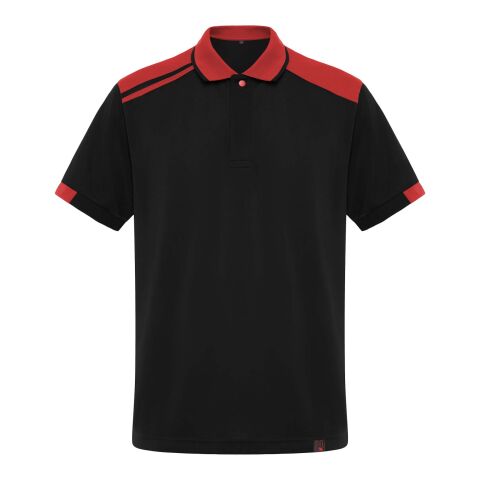 Samurai Kurzärmeliges Poloshirt mit antibakterieller Wirkung, 160 g/m2, unisex  Standard | schwarz-rot | XL | ohne Werbeanbringung | Nicht verfügbar | Nicht verfügbar | Nicht verfügbar