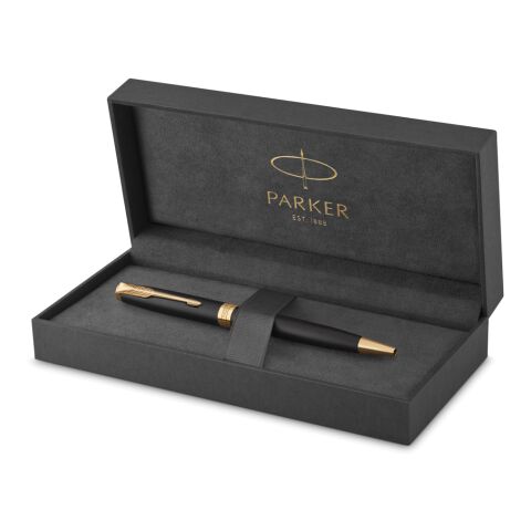 Parker SONNET Stift mattschwarz mit Palladium-Verzierungen gold