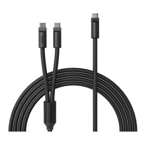 VINGA Baltimore Silikon-Multiladekabel, Type-C to 2x Type-C schwarz
