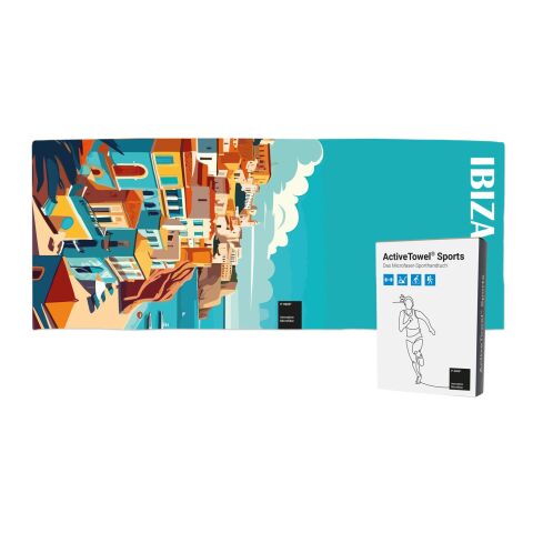 ActiveTowel® Sports Microfaser Sporthandtuch mit Standard Schuber, All-Inclusive-Paket ohne Werbeanbringung | 180 x 70 cm
