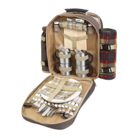 Picknick Rucksack Inkl. Decke, Flaschenfach, Tischzubehör braun | ohne Werbeanbringung | Nicht verfügbar | Nicht verfügbar | Nicht verfügbar