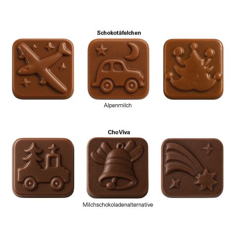 Classic Tisch Adventskalender ohne Werbeanbringung | 24 Vollmilch Schokotäfelchen