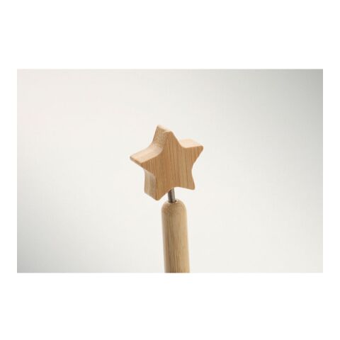 Kugelschreiber Bambus Stern holzfarben