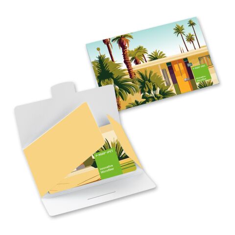 POLYCLEAN rPET Displaytuch im Papieretui, All-Inclusive-Paket  4C-Digitaldruck | 15 x 15 cm