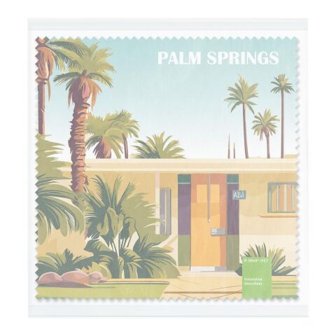 POLYCLEAN rPET Brillentuch im Pergaminbeutel, All-Inclusive-Paket  4C-Digitaldruck | 15 x 15 cm