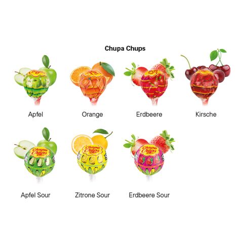 Lolly Box Chupa Chups ohne Werbeanbringung | 1 Chupa Chups Kugel Lolly sour