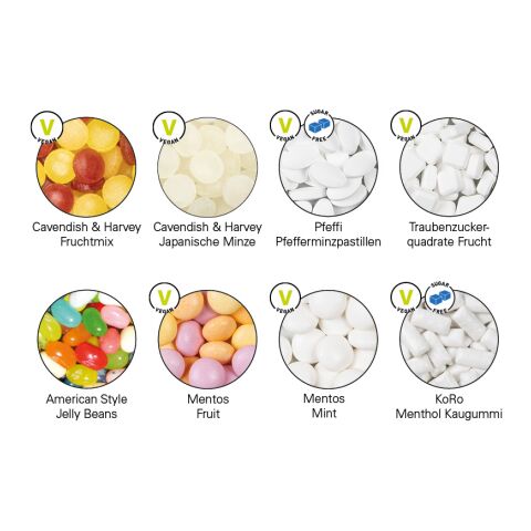 Klappdose weiß | ohne Werbeanbringung | Traubenzuckerquadrate