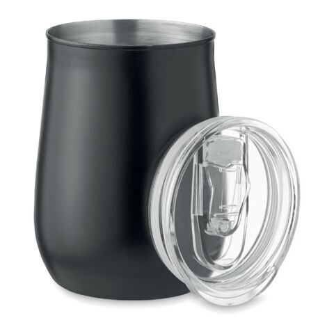 Becher recycelter Edelstahl mit Schiebedeckel schwarz | ohne Werbeanbringung | Nicht verfügbar | Nicht verfügbar | Nicht verfügbar