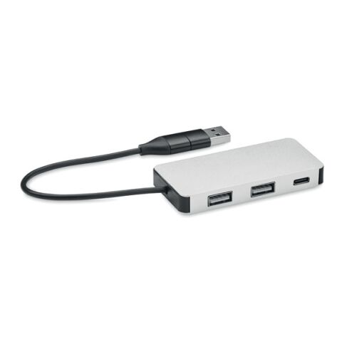 3 Port USB Hub silber | ohne Werbeanbringung | Nicht verfügbar | Nicht verfügbar