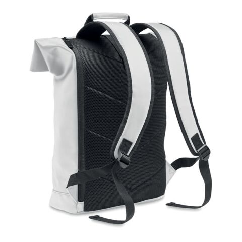 15" Rolltop-Rucksack PU weiß | ohne Werbeanbringung | Nicht verfügbar | Nicht verfügbar