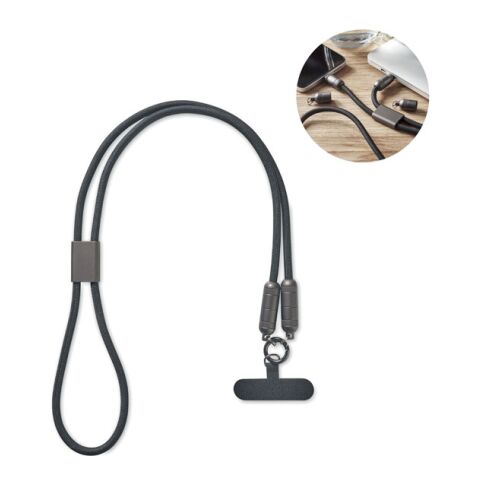 60W Lanyard-Ladekabel schwarz | ohne Werbeanbringung | Nicht verfügbar | Nicht verfügbar | Nicht verfügbar